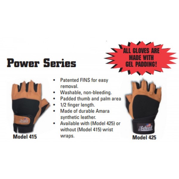 Lifting Gloves Power Series With Wrist Wraps model425